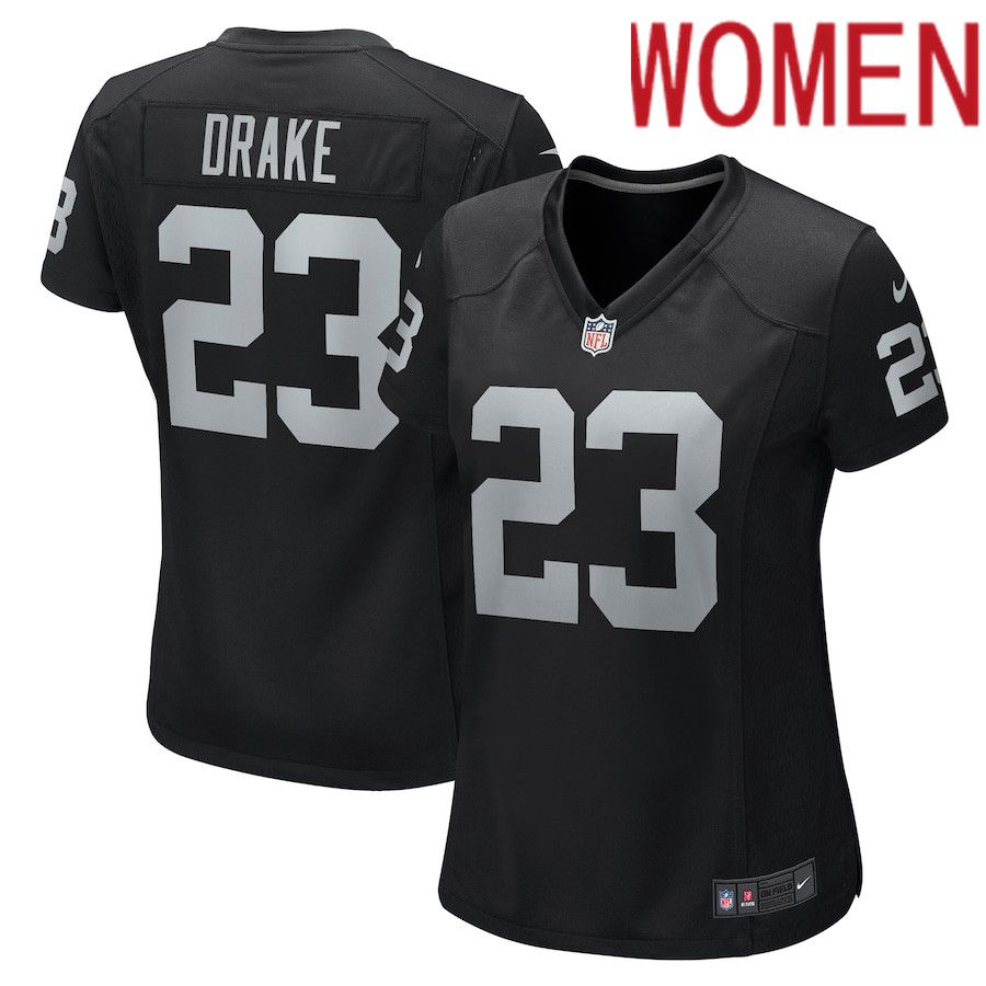 Women Oakland Raiders #23 Kenyan Drake Nike Black Game NFL Jersey->women nfl jersey->Women Jersey